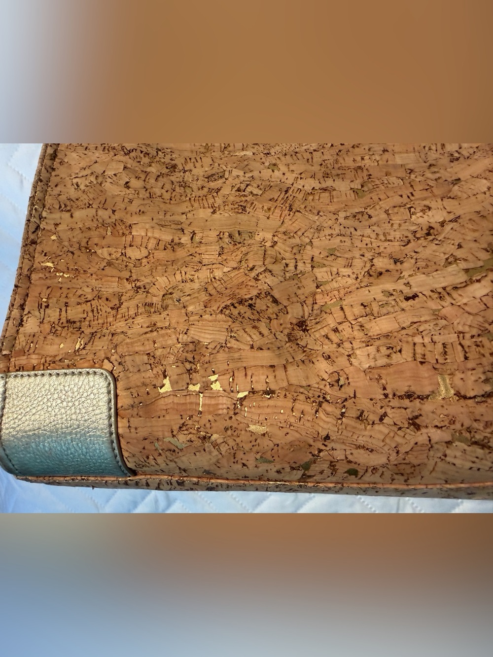 Tory Burch Cork Tote with Gold Metallic Trim - Picture 9 of 12
